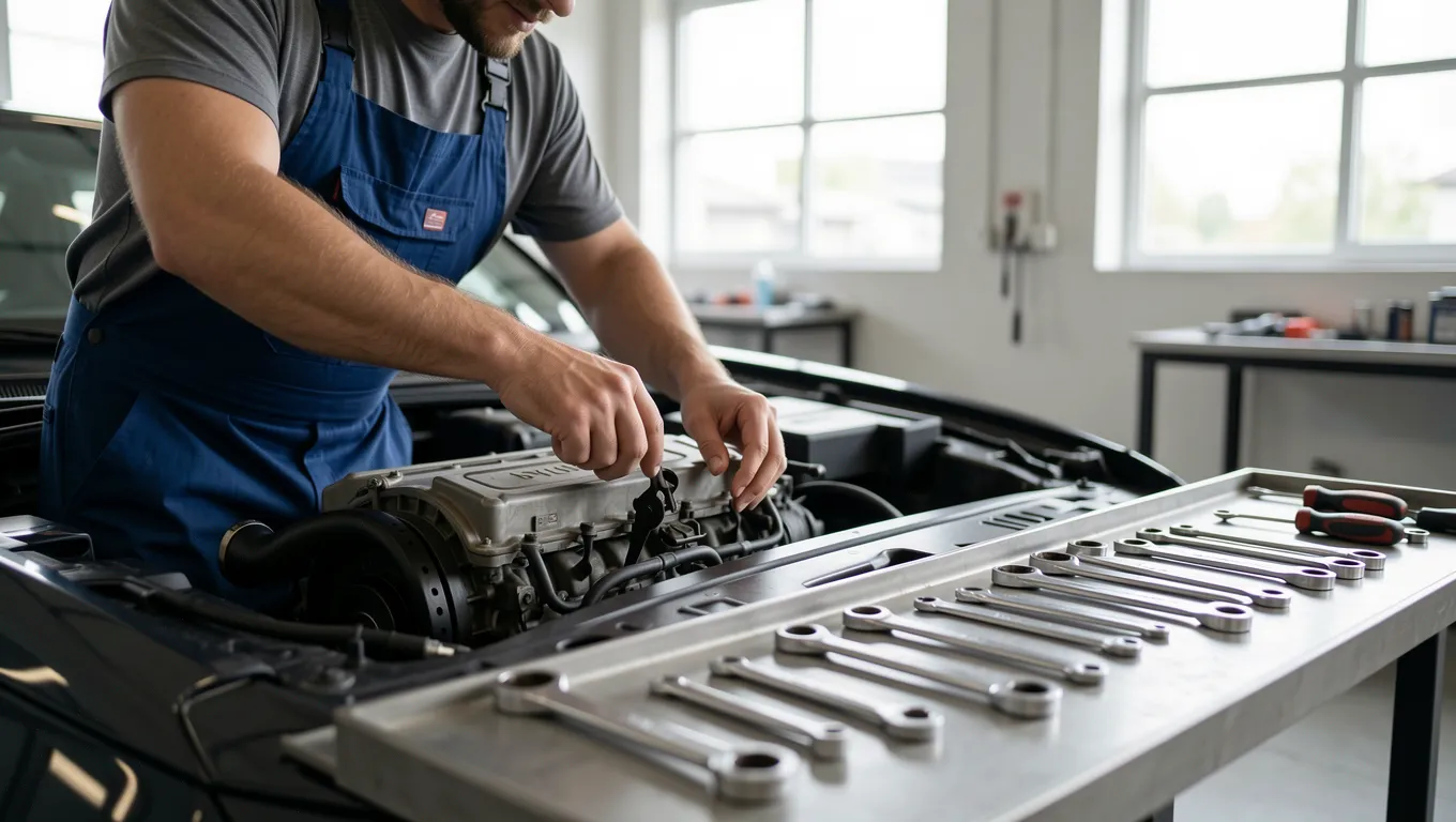 Mechanic performing car repairs using funds from $1000 personal loans.