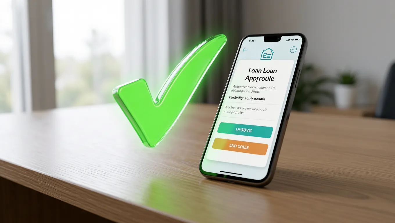 Mobile phone displaying fast instant loans approval status in 2026