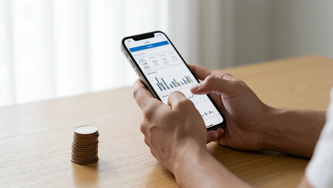 Using a mobile device to compare low amount personal loans in 2026.