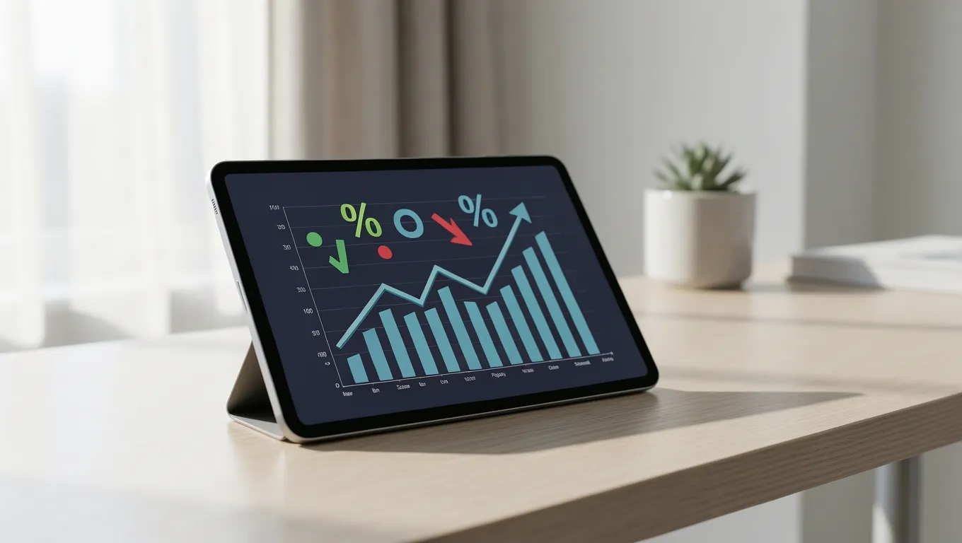 Digital dashboard showing low interest rates for personal loans