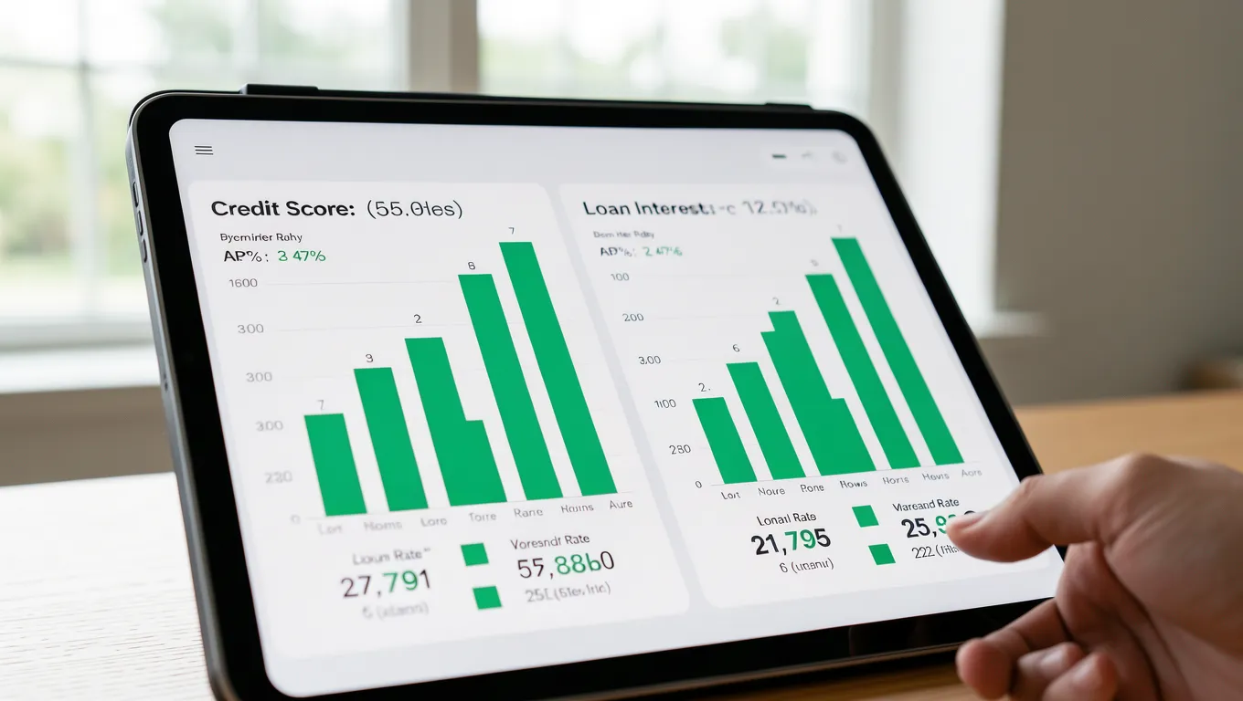 A smartphone displaying a digital dashboard of personal loan lenders online options