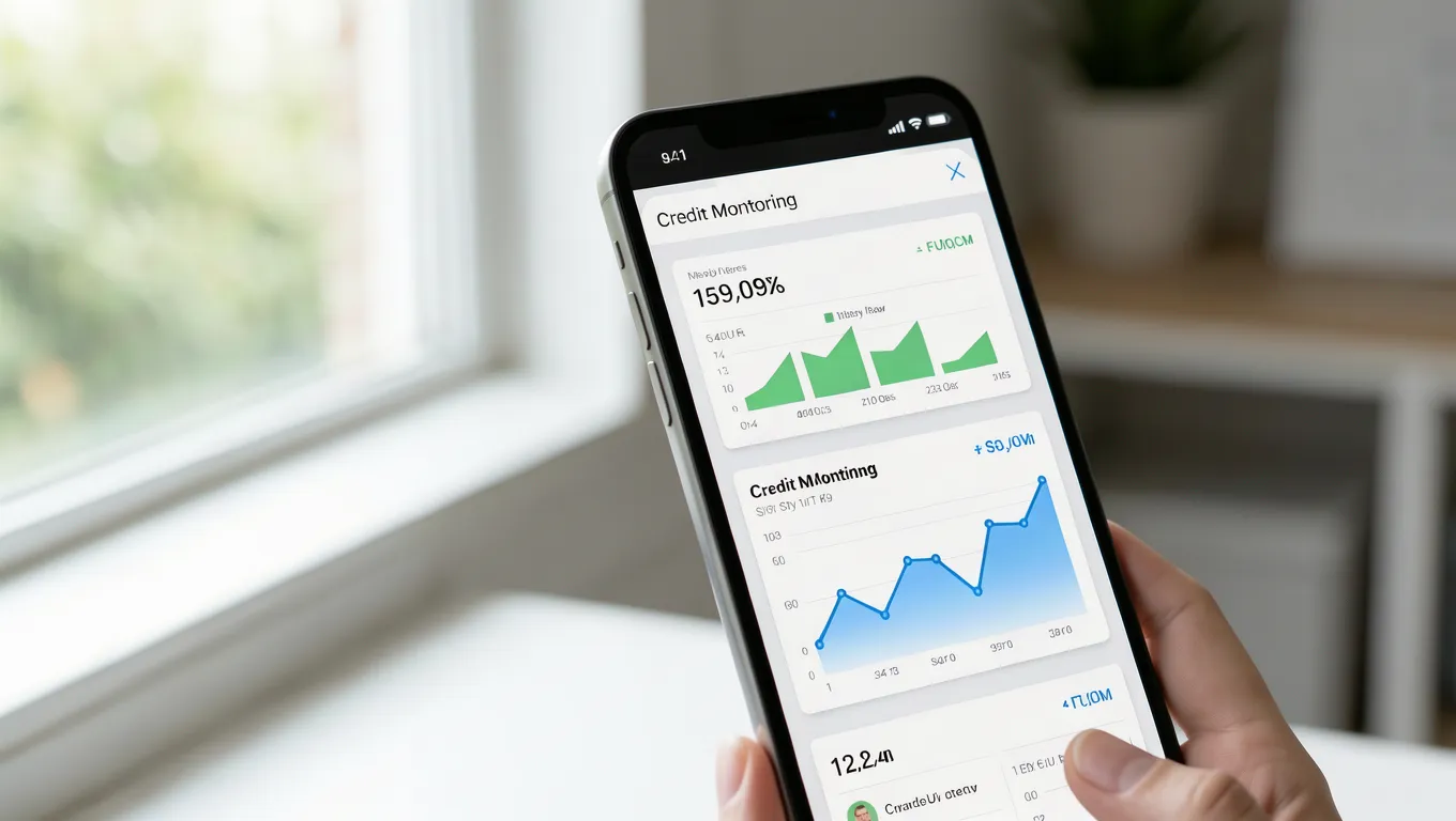 Digital tablet displaying a personal credit report for bad credit loan assessment