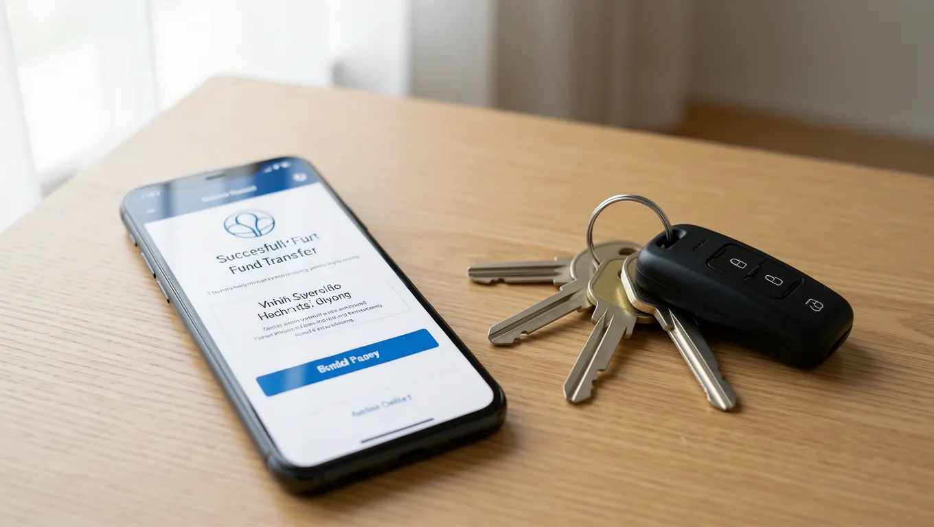 Smartphone showing funds received for personal loans with no credit check
