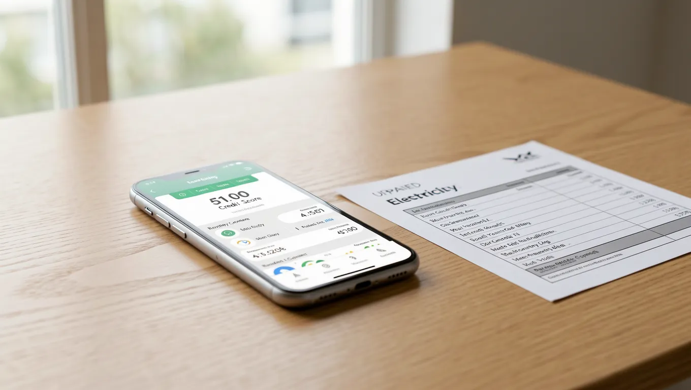 Smartphone showing a low credit score and quick cash loans for bad credit options.
